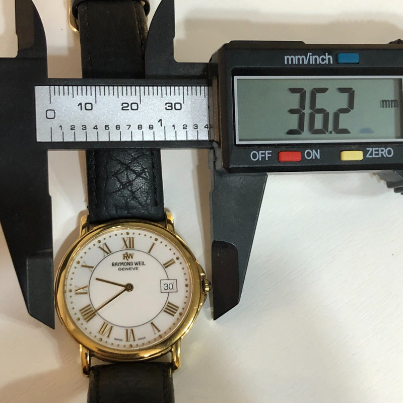 Raymond Weil Hombre Zafiro Chapado Oro 18k Suizo Años 90s