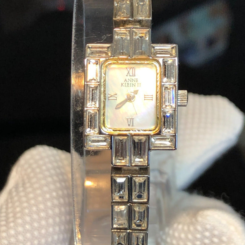 Reloj Anne Klein Ii Mujer Años 90´s Nácar Cristales Baguette
