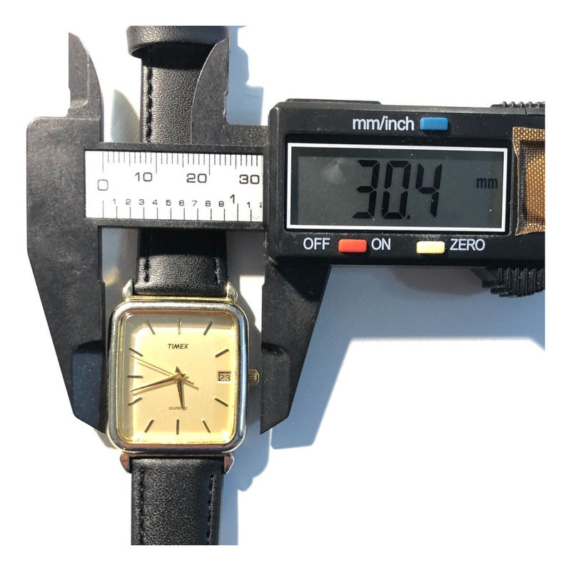 Reloj Timex Vintage1989 Cuadrado Fecha Funciona Bien Escaso.