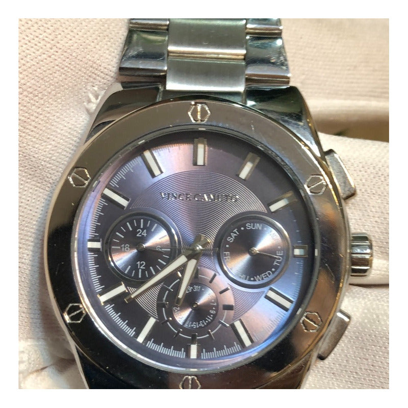 Reloj Vince Camuto Violeta Tornasol Caja Grande 44mm Hombre