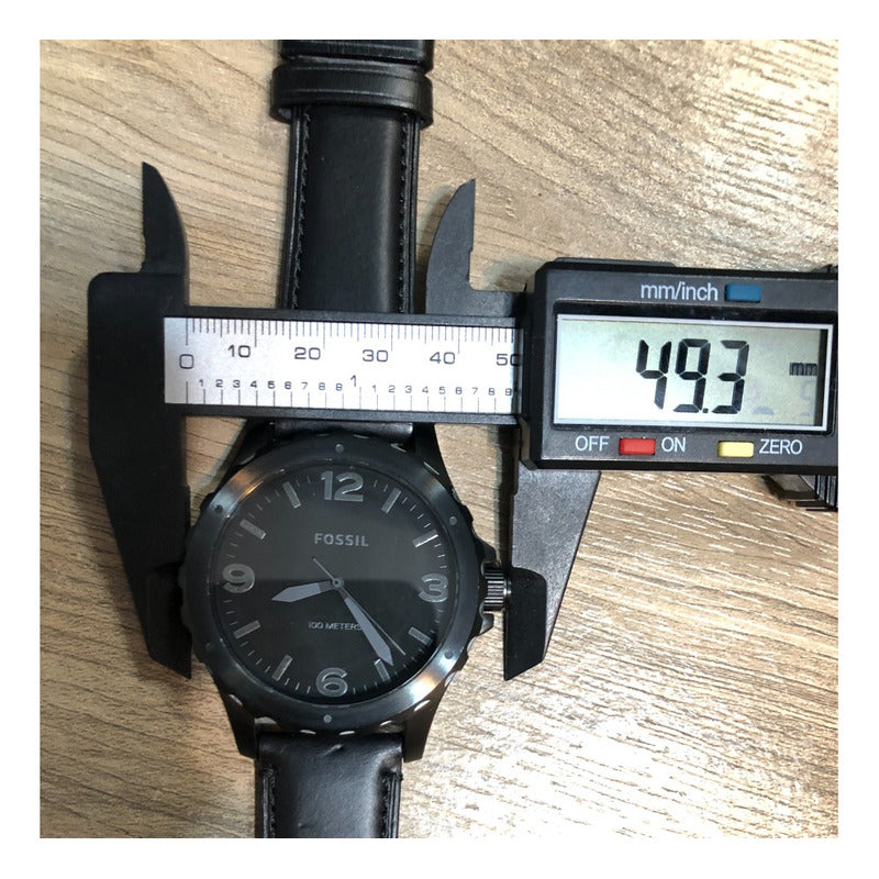 Reloj Fossil Negro Correa Original 2013 Hombre Caja 49mm