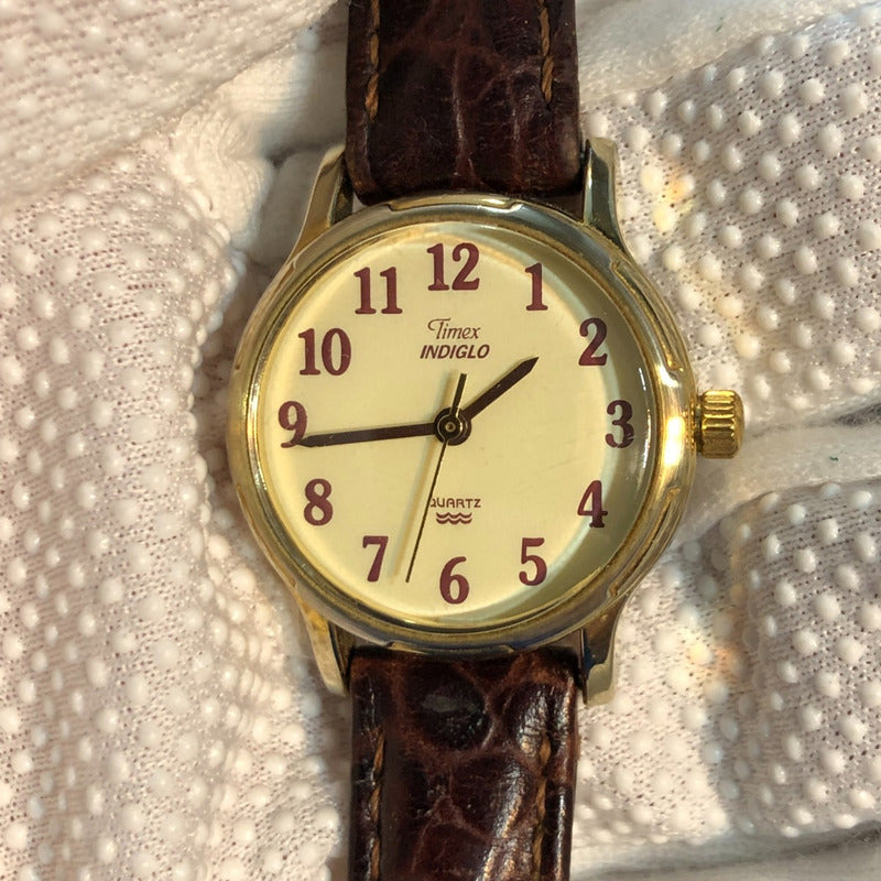 Reloj Timex Easy Reader Mujer Vintage 1998 Dial Crema