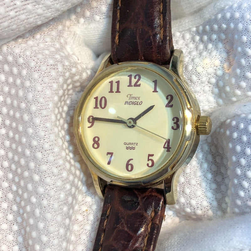 Reloj Timex Easy Reader Mujer Vintage 1998 Dial Crema