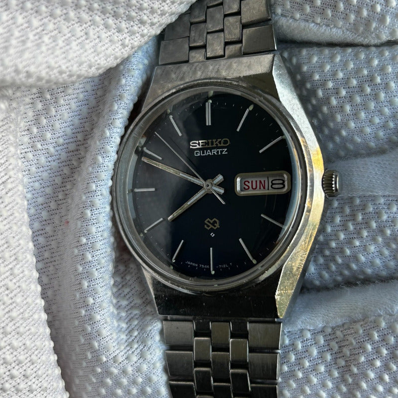 Reloj Seiko Sq Hombre Dic.1978 Dial Azul Clásico Vintage