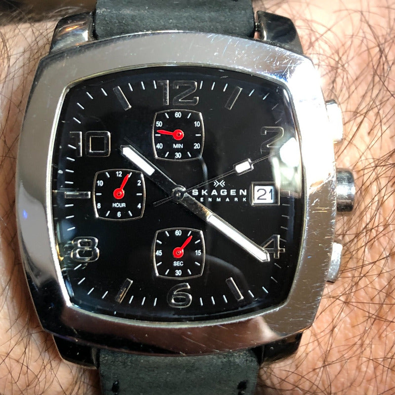 Reloj Skagen Hombre Año 2006 Cronógrafo Cuadrado Danés