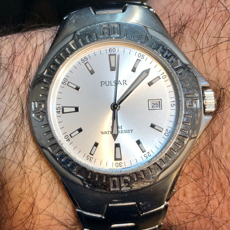 Pulsar By Seiko Vintage 1996 Hombre Bisel Deportivo Escaso.