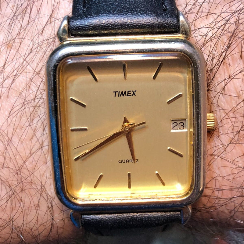 Reloj Timex Vintage1989 Cuadrado Fecha Funciona Bien Escaso.