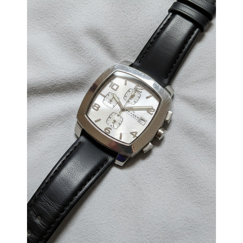 Reloj Skagen Hombre 2007 Cronógrafo Cuadrado Madreperla Raro