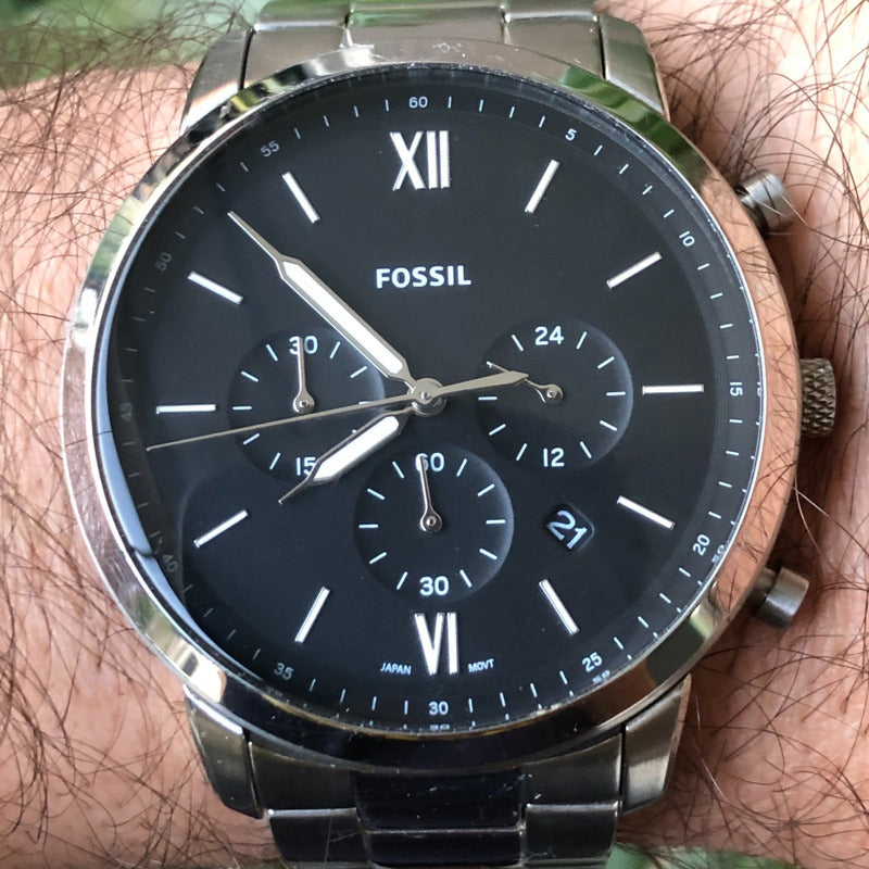 Reloj Fossil Hombre Año 2018 Cronógrafo Neutra Acero Negro