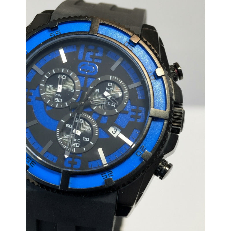 Reloj Marc Ecko Hombre Vintange 2000s Cronógrafo Bisel Azul