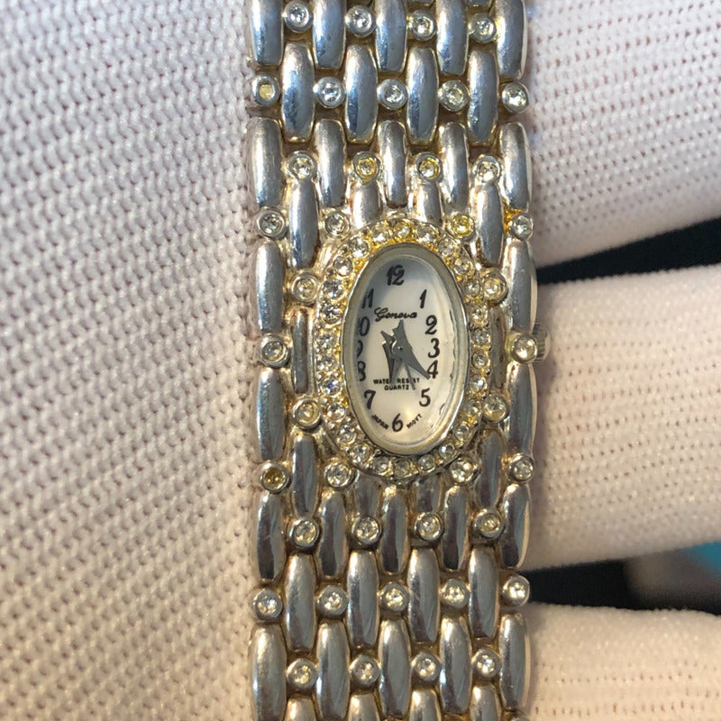 Reloj Geneva Mujer Años 90´s Brazalete Joya Incrustado