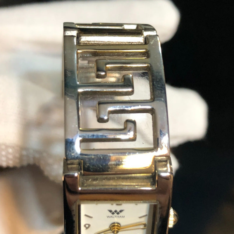 Reloj Waltham Bicolor Mujer Fines 90s Pulsera Greca Original