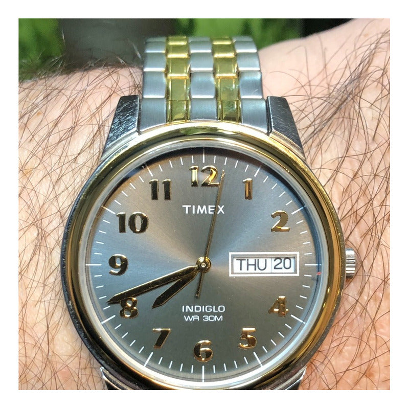 Timex Dos Tonos: Gris Y Dorado Correa Extensible Año 2019