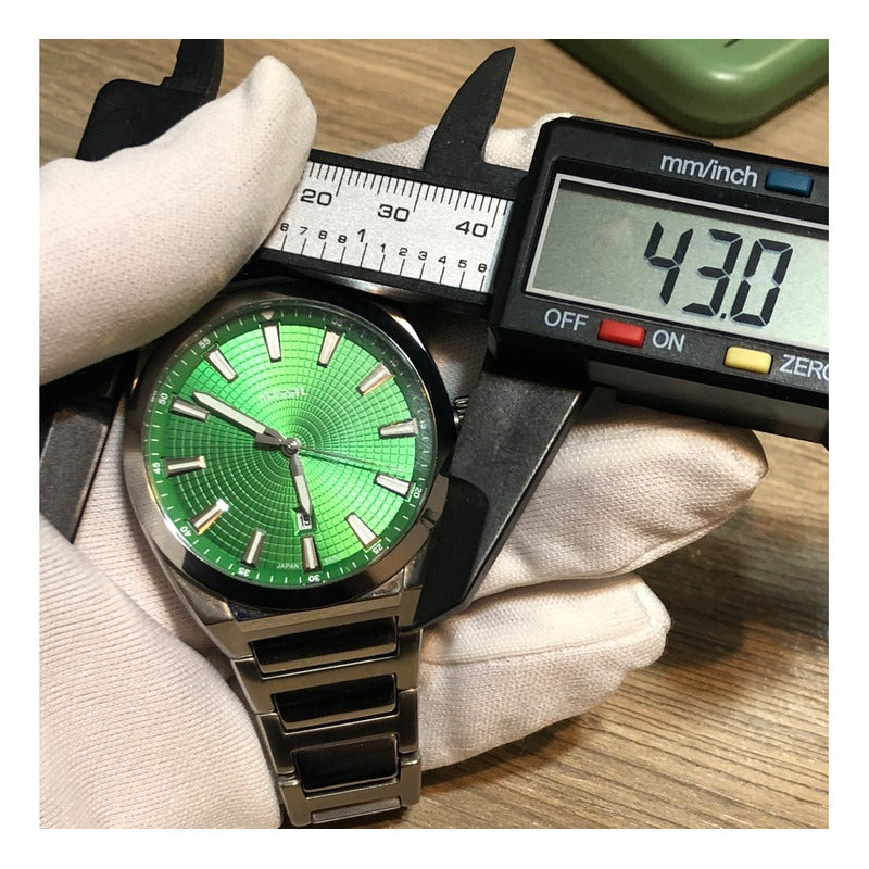 Fossil Verde Hipnótico Máquina Japonesa Mìnimo Uso Con Caja