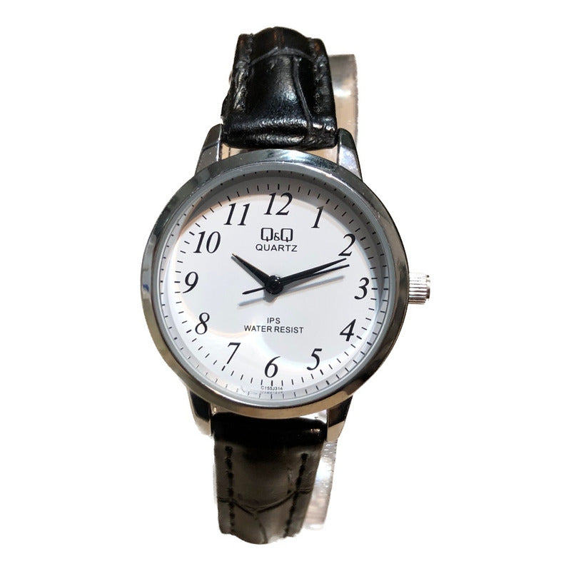 Reloj Q&q Vintage Mujer Dial Blanco Bajo Números Negros