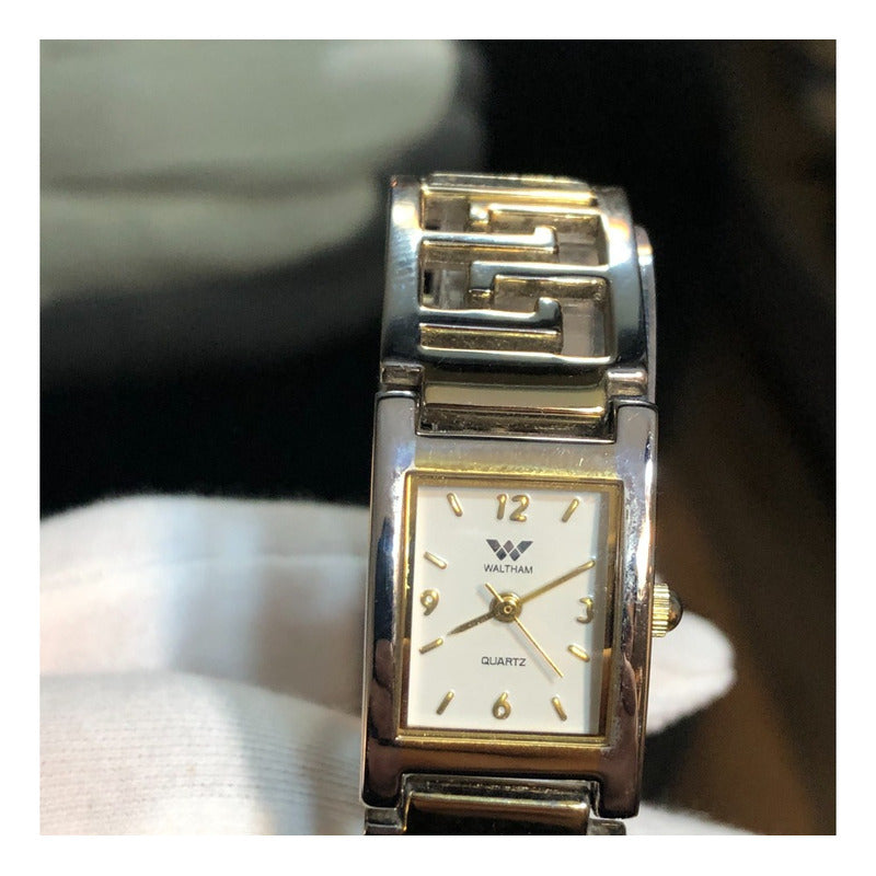 Reloj Waltham Bicolor Mujer Fines 90s Pulsera Greca Original