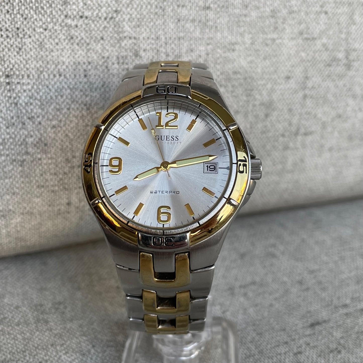 Reloj Guess Waterpro Hombre Años 2000 Bicolor 42mm Dial Sunburst
