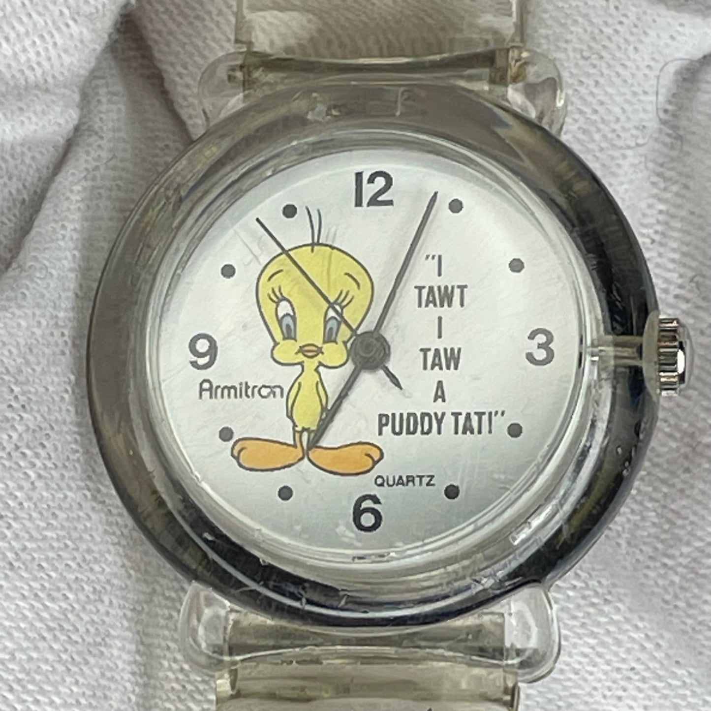 Armitron Tweety Bird Warner Bros. 1994 Correa Original "Me pareció ver un lindo gatito"