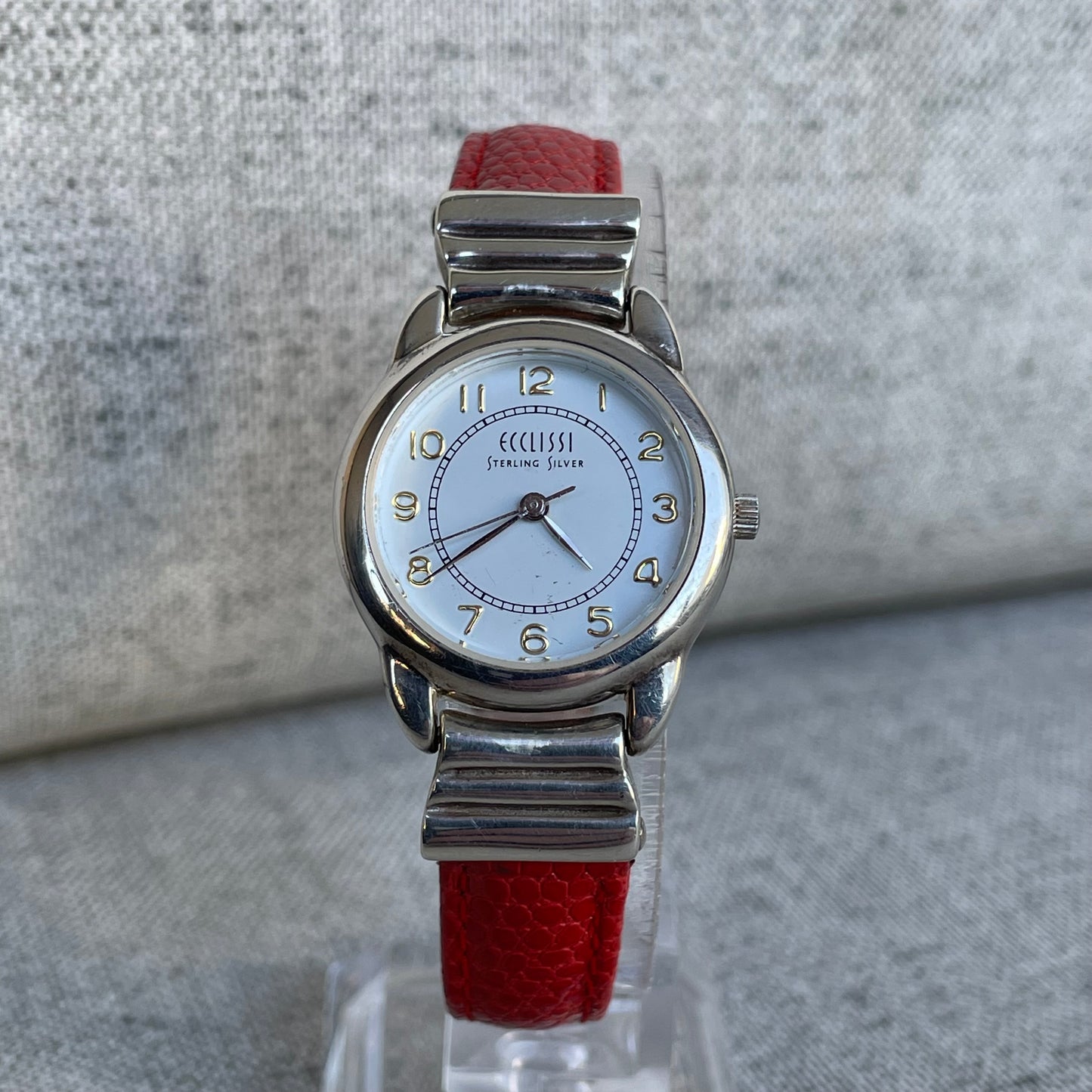 Reloj Ecclissi Mujer Plata 925 Madreperla Rojo Hebilla Plata Pieza Única
