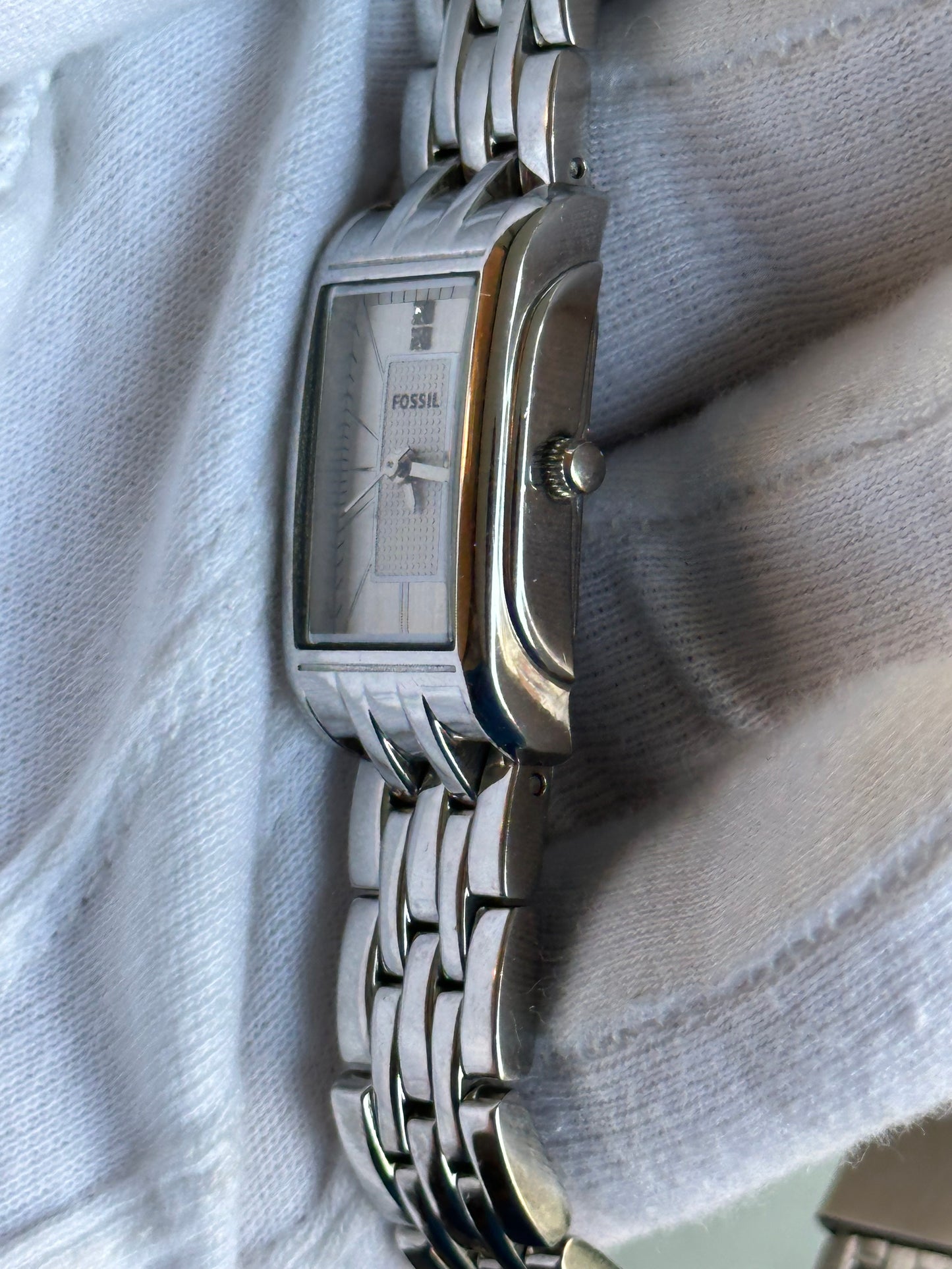 Reloj Fossil Mujer Año 2011 Rectangular Acero ES-2736 escaso
