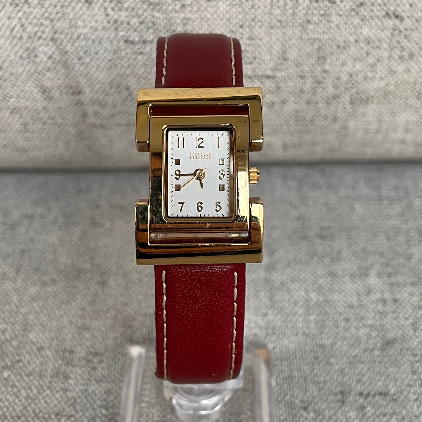 Reloj joya Ecclissi Mujer Año 2002 Rectangular Dorado Mármol Acero