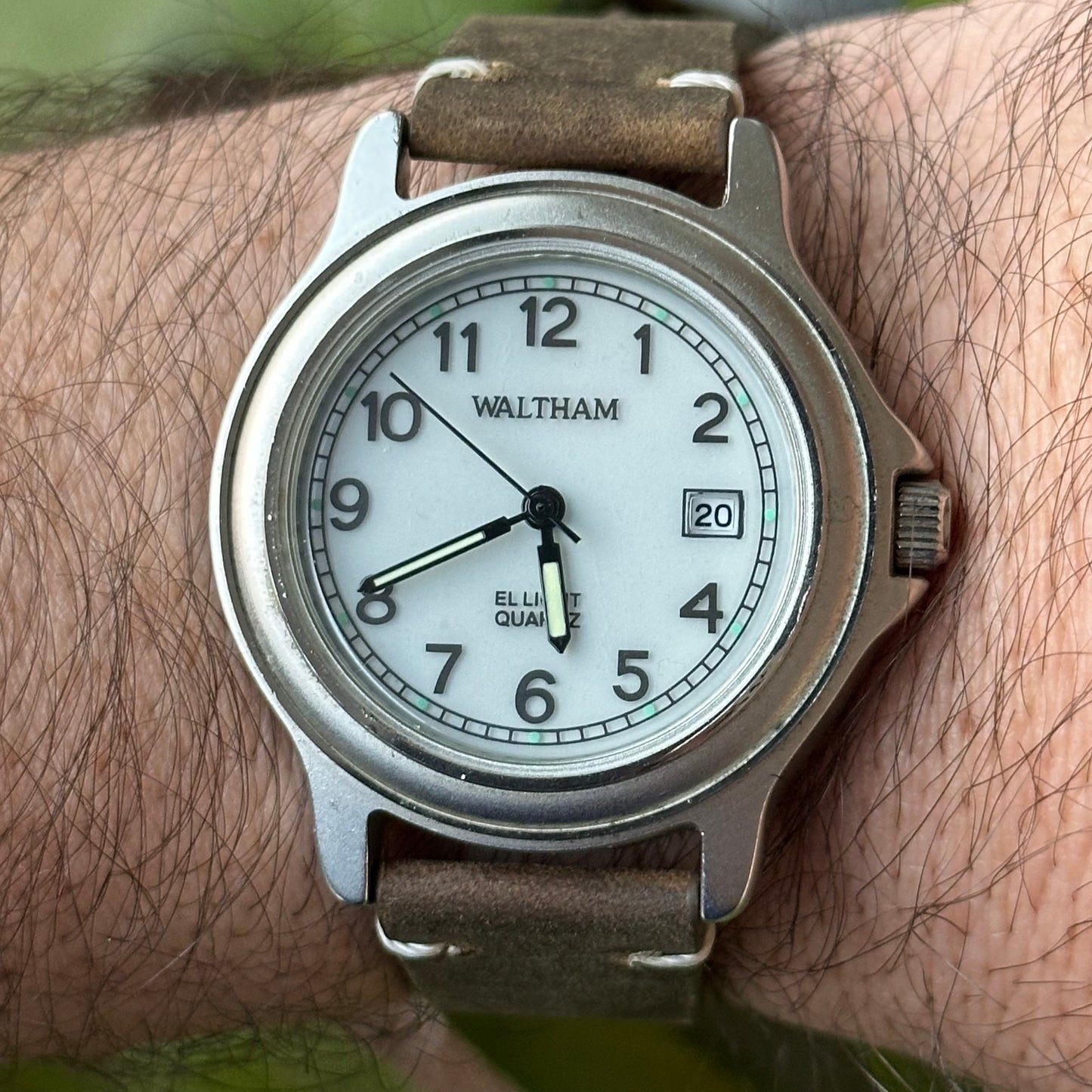 Reloj Waltham Hombre EL Light Año 2001 Field Dial Iluminado