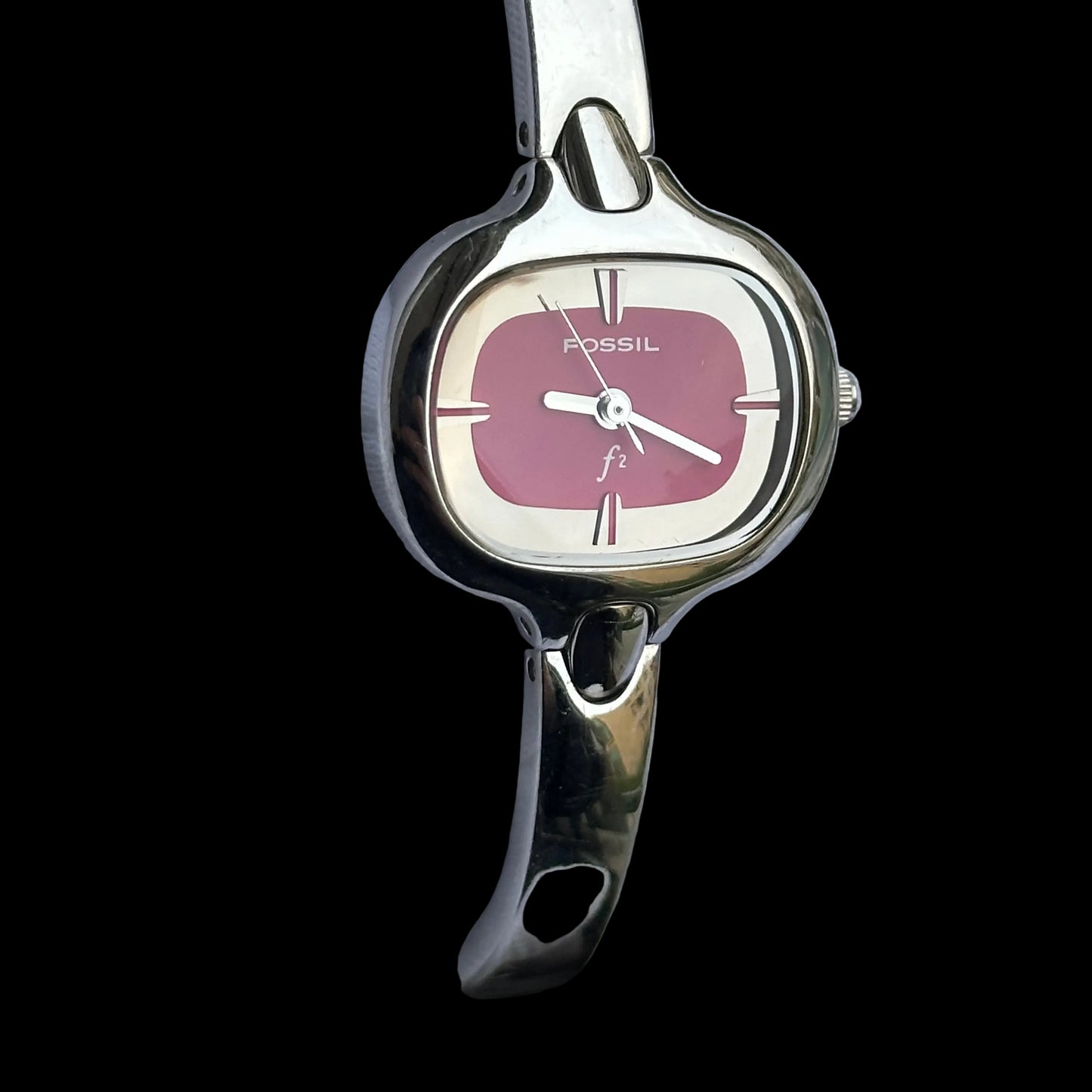 Reloj Joya Fossil F2 Mujer Y2K NOS Acero Año 2006 FUTURISTA