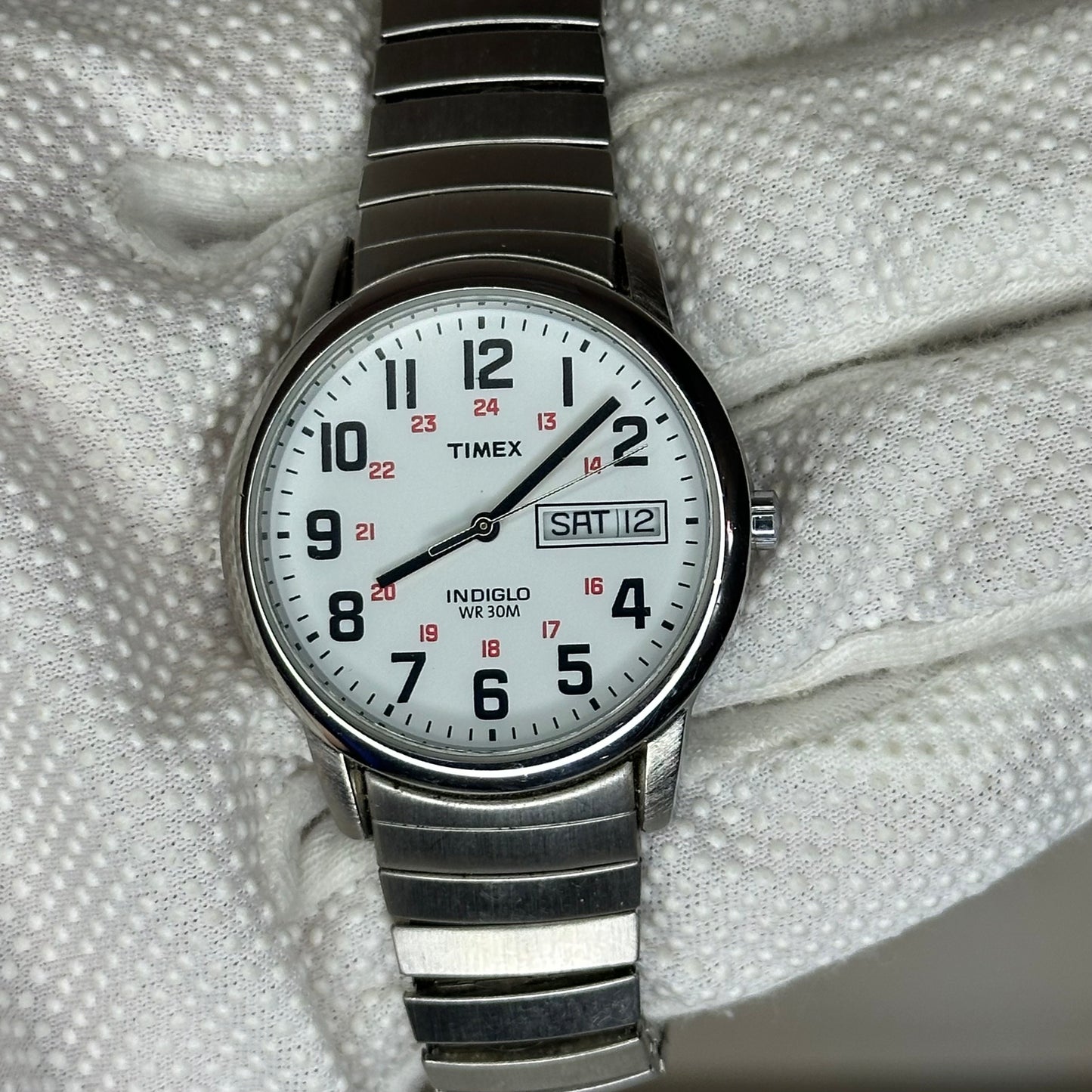 Reloj Timex Easy Reader Indiglo Hombre Day-Date T20461 35mm (2005) Expansible