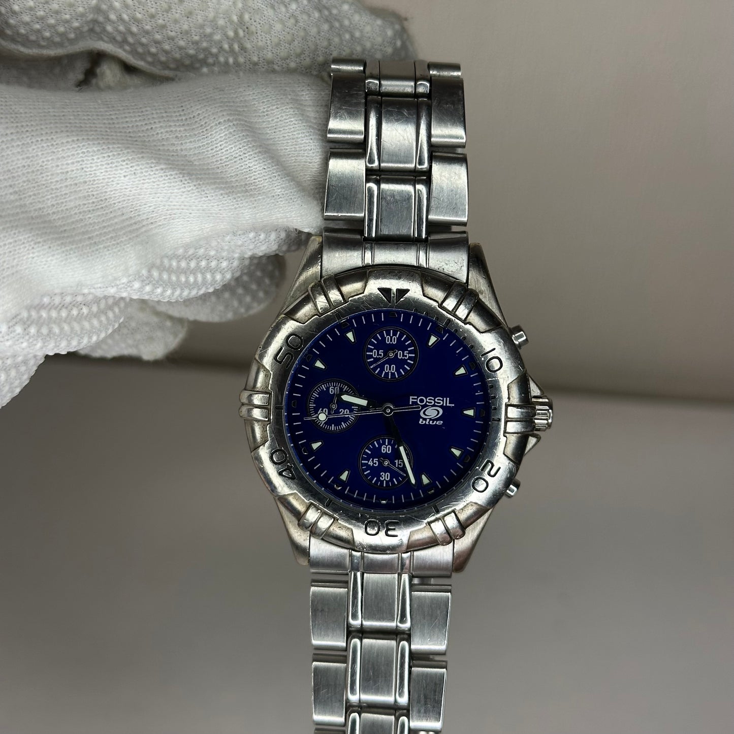 Reloj Fossil CH-2211 Cronógrafo 1995 | 40 mm | Brazalete Original ELECTRIC BLUE