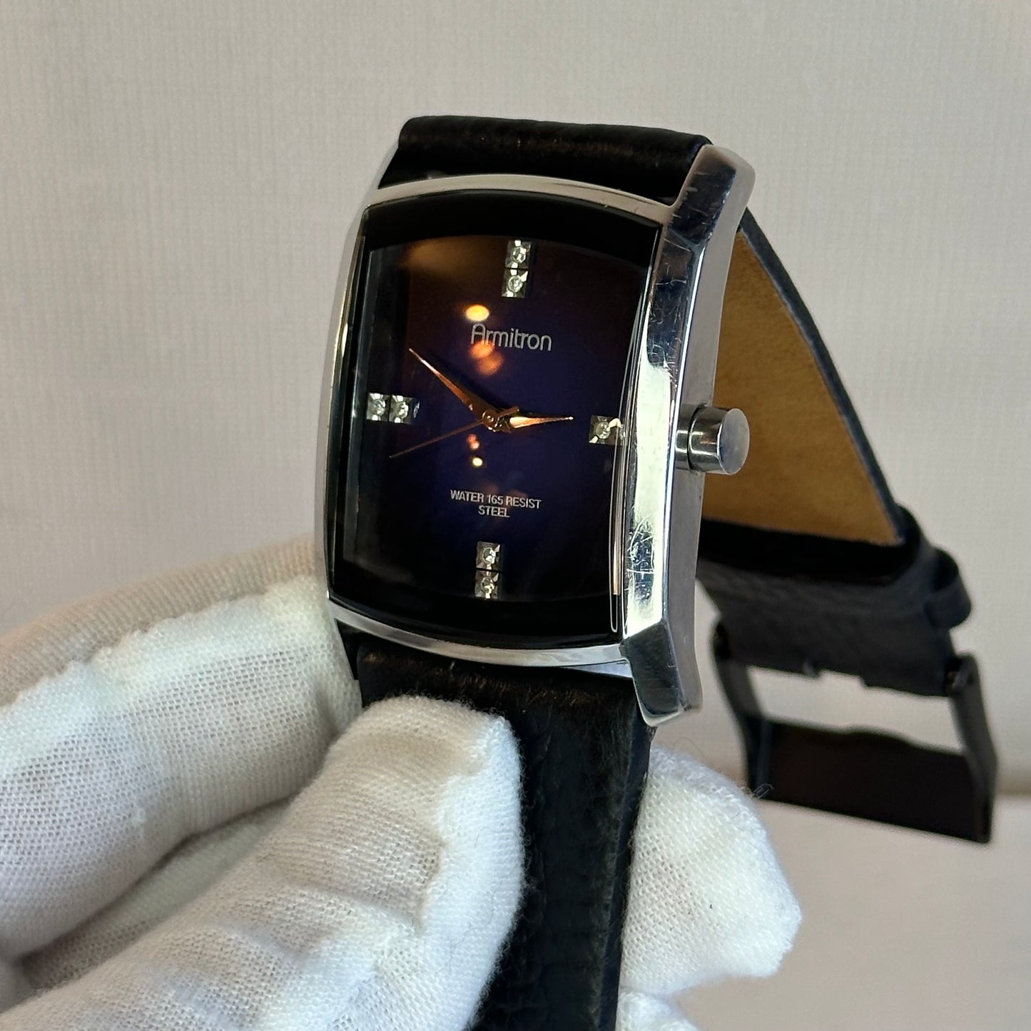 Reloj de hombre Armitron Dial azul degradé con cristales Elab. en 2009 NeoVintage