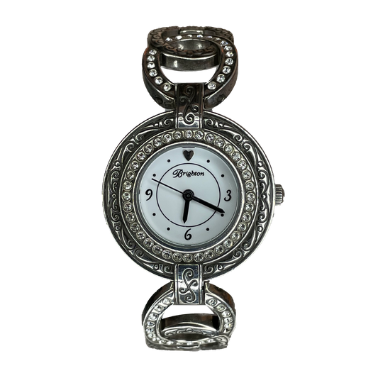 Reloj Brighton Stardust Cristales y brazalete de eslabones ornamentados Año 2004 — frontal sin fondo