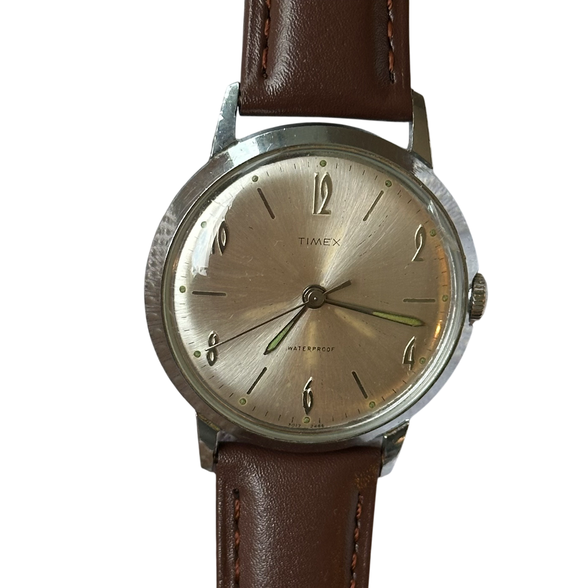 Reloj Timex Marlin Mecánico Dial Satinado Elab. en 1966 Funcionando OK MUY ESCASO