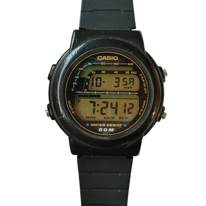 Reloj Casio TRW-20 con Taquímetro Digital Pantalla Estilo Tablero Año 1990 RARO ESCASO