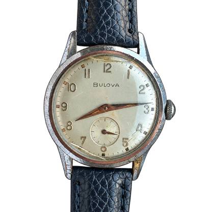 Reloj Bulova A Cuerda Mecánico Suizo con Segundero Pequeño Año 1957 ESCASO