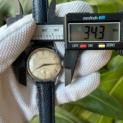 Reloj Bulova A Cuerda Mecánico Suizo con Segundero Pequeño Año 1957 ESCASO