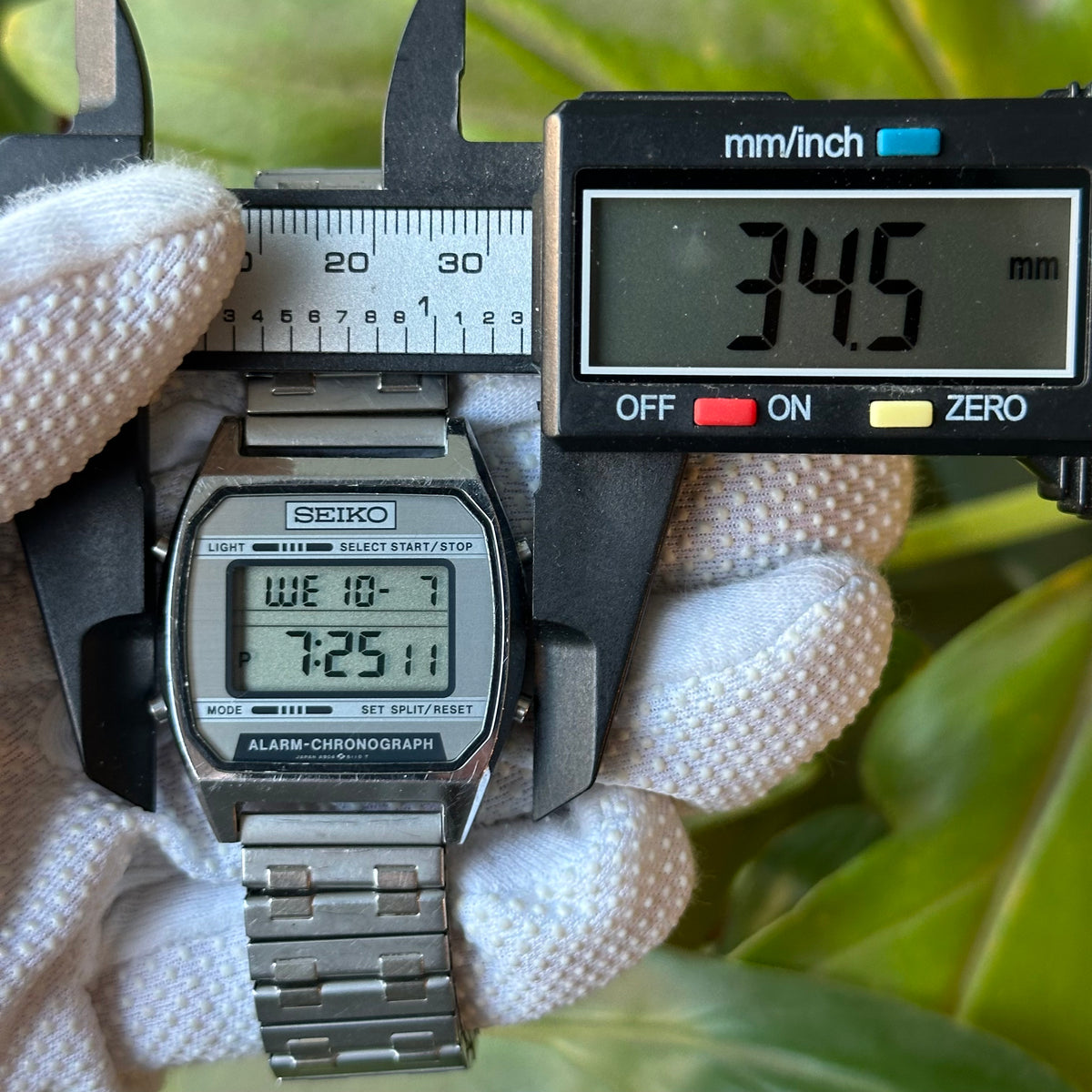 Reloj Seiko A904-5199 Digital Hombre Alarm-Chronograph Plateado Octubre de 1991 MUY ESCASO