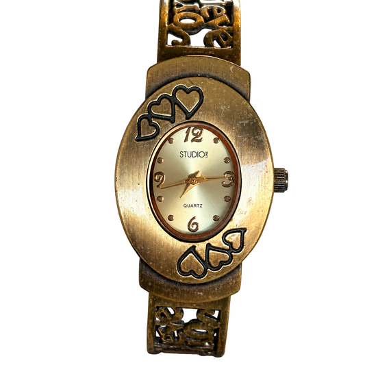 Reloj Studio Time de mujer con corazones y brazalete calado Año 2004 - imagen 1