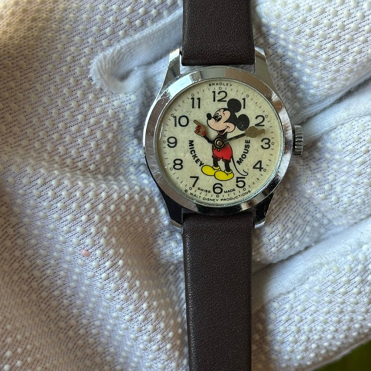 Bradley Mickey Mouse Suizo A Cuerda Año 1974 Mujer ÚNICO
