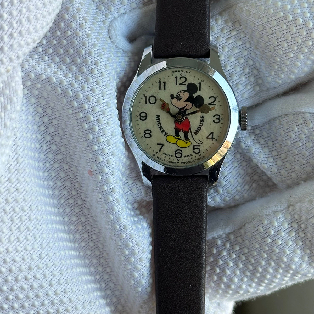 Bradley Mickey Mouse Suizo A Cuerda Año 1974 Mujer ÚNICO