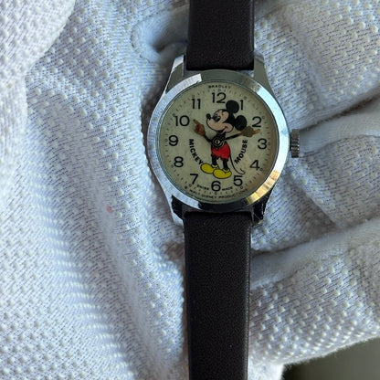 Bradley Mickey Mouse Suizo A Cuerda Año 1974 Mujer ÚNICO