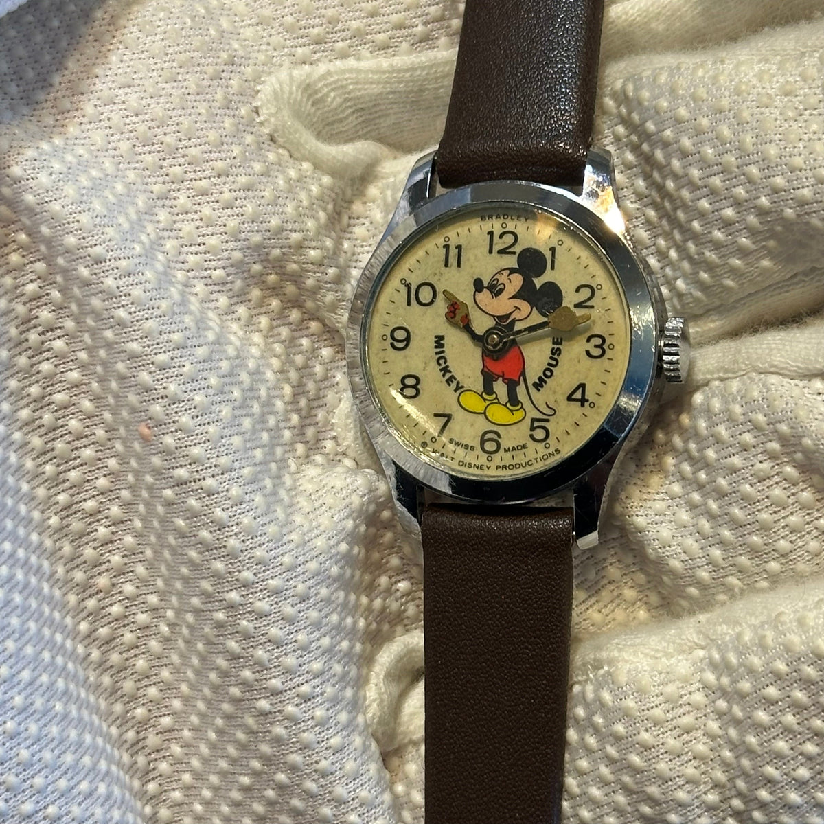 Bradley Mickey Mouse Suizo A Cuerda Año 1974 Mujer ÚNICO