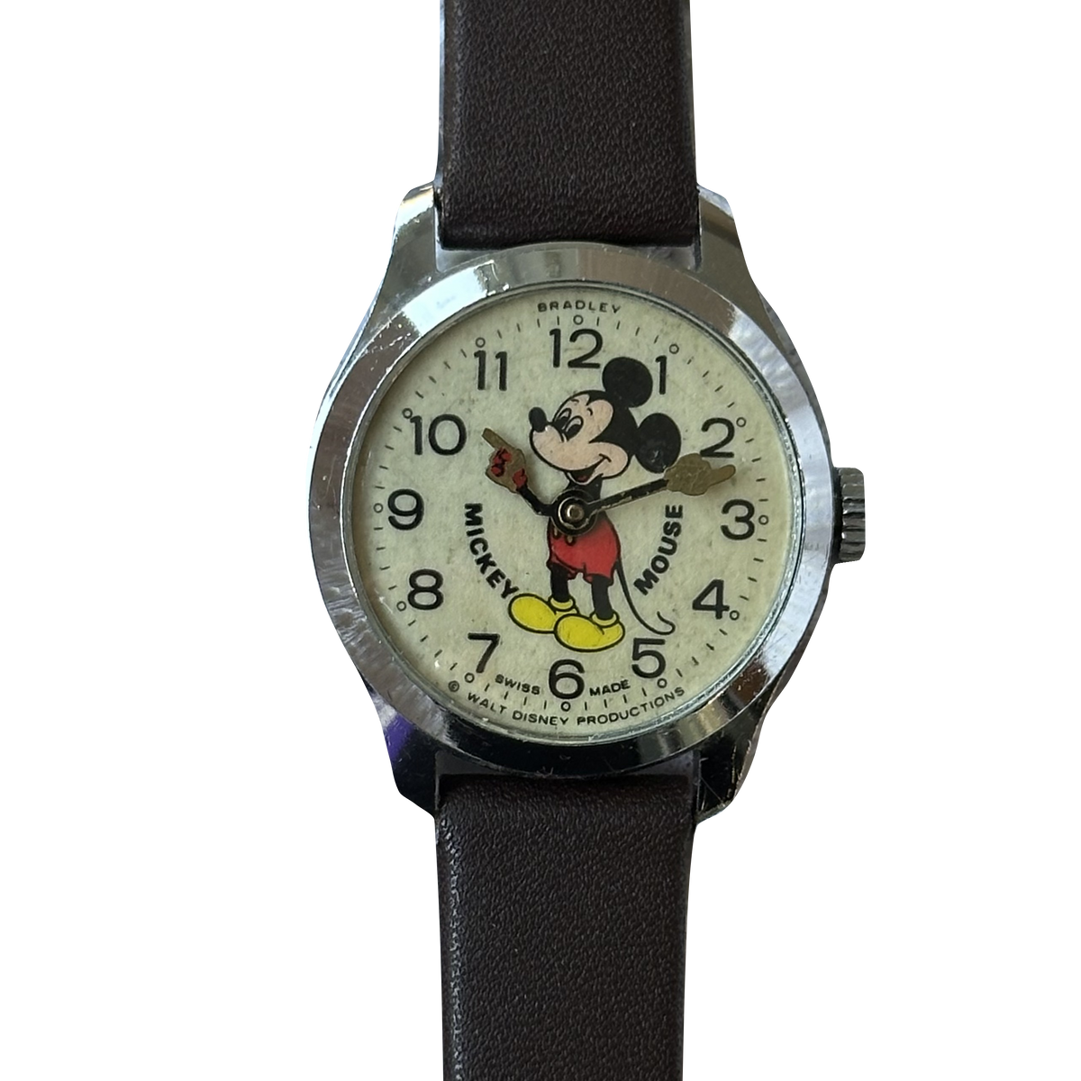 Bradley Mickey Mouse Suizo A Cuerda Año 1974 Mujer ÚNICO