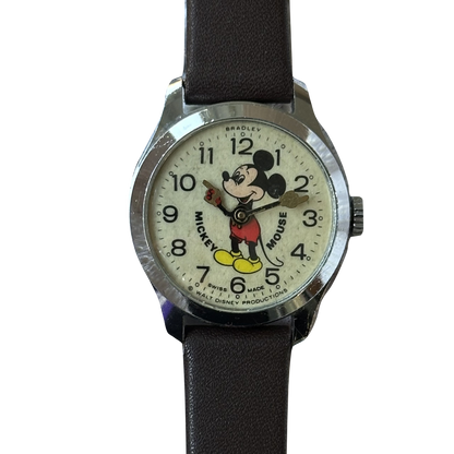 Bradley Mickey Mouse Suizo A Cuerda Año 1974 Mujer ÚNICO