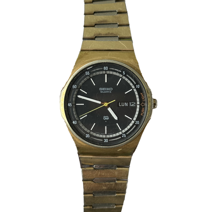 Seiko SQ 7559-6009 Hombre Negro y Dorado Junio de 1979 Favor Leer