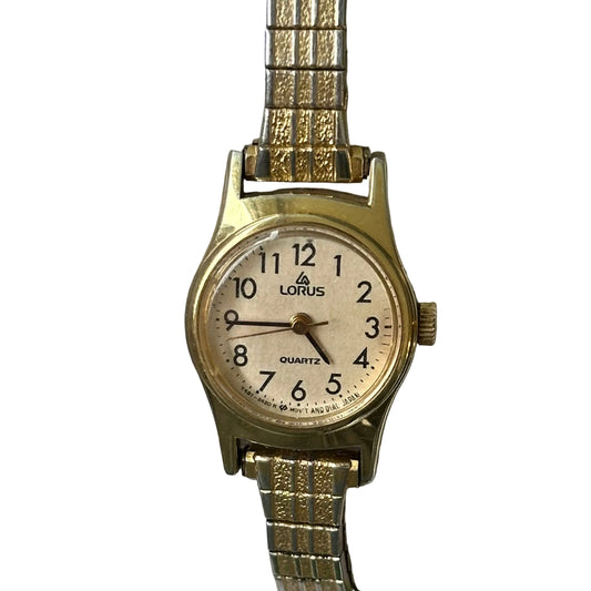 Reloj Joya Lorus by SEIKO Y481-0570 Dorado Pulsera Texturada Año1988