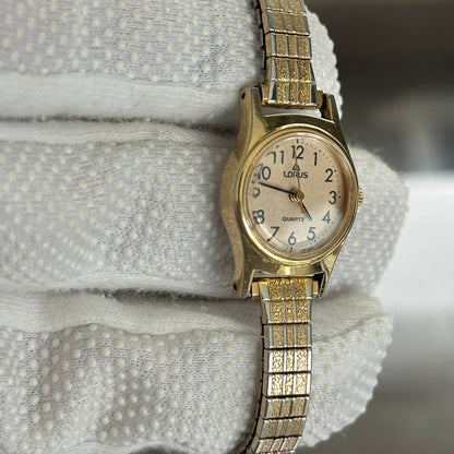 Reloj Joya Lorus by SEIKO Y481-0570 Dorado Pulsera Texturada Año1988