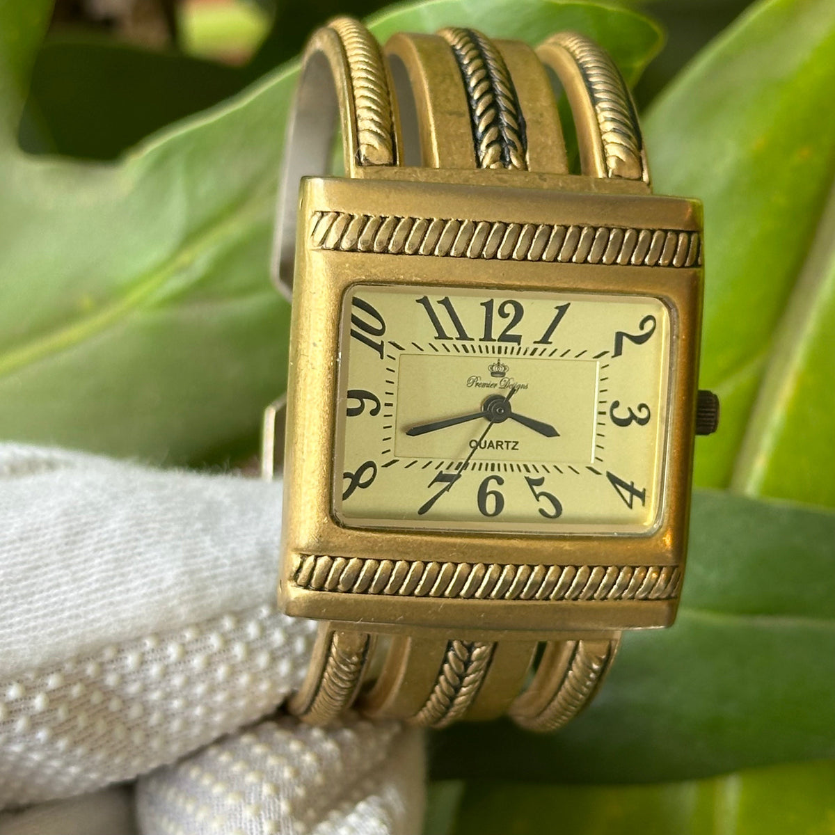 Reloj Joya Premier Designs Brazalete Trenzado Dorado Año 2005