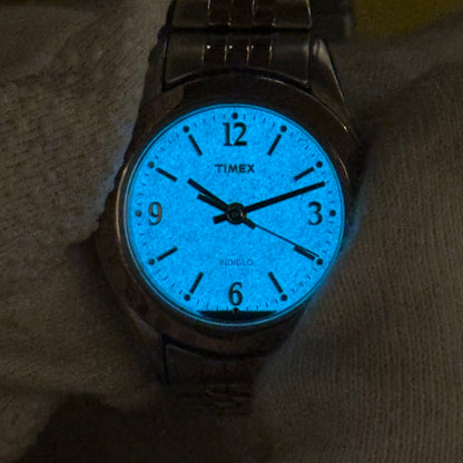 Timex Two-Tone Dial Dial Gris ILUMINADO Abril 2013 Impecable