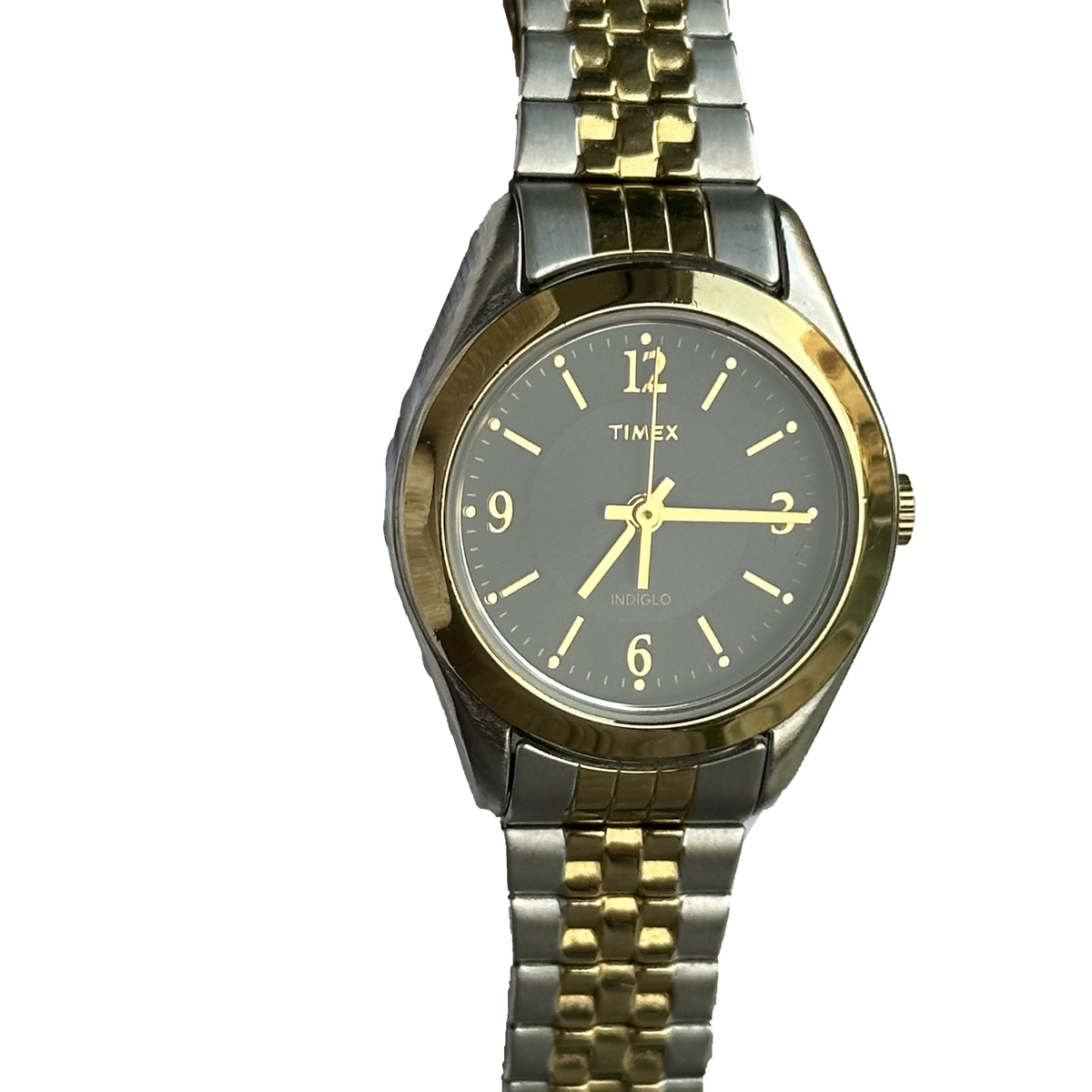 Timex Two-Tone Dial Dial Gris ILUMINADO Abril 2013 Impecable