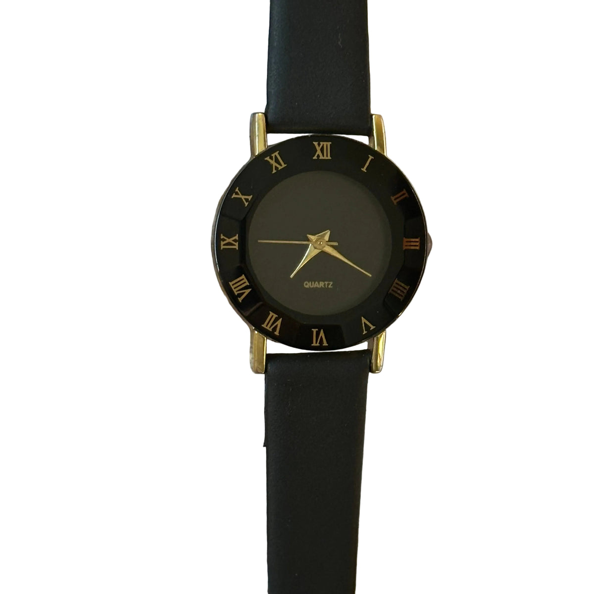 Accutime Negro Facetado y Romanos Dorados 2016 Impecable